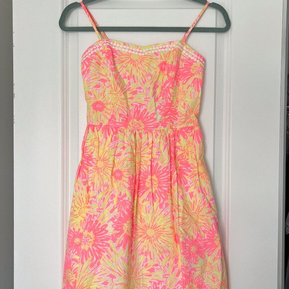 Lilly Pulitzer Dresses & Skirts - Lilly Pulitzer Bethany Dress Sunkissed with Glow Size 00 - Pink & Yellow